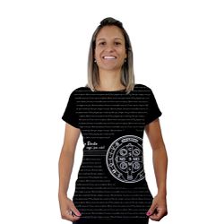 Baby Look-Medalha São Bento.BLA096 - BLA096 - Face de Cristo | Moda Cristã