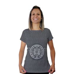Baby Look-Medalha São Bento.BLA256 - BLA256 - Face de Cristo | Moda Cristã