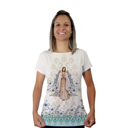 Baby Look-Rosa Mística.BLA272 - BLA272 - Face de Cristo | Moda Cristã