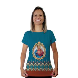 Baby Look-Sagrado Coração de Maria.BLA157 - BLA157 - Face de Cristo | Moda Cristã