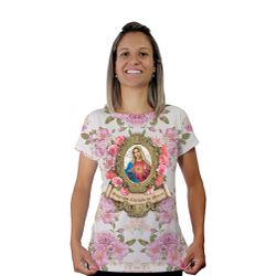 Baby Look-Sagrado Coração de Maria.BLA189 - BLA189 - Face de Cristo | Moda Cristã