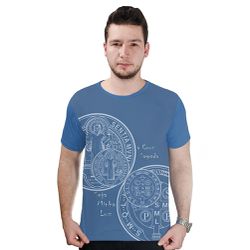 Camiseta-Medalha de São Bento.GCA600 - GCA600 - Face de Cristo | Moda Cristã