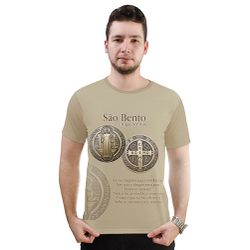 Camiseta-Medalha de São Bento.GCA610 - GCA610 - Face de Cristo | Moda Cristã