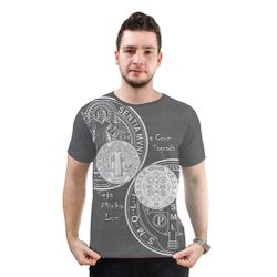 Camiseta-Medalha de São Bento.GCA648 - GCA648 - Face de Cristo | Moda Cristã