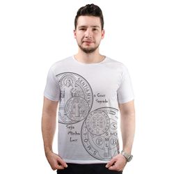 Camiseta-Medalha de São Bento.GCA649 - GCA649 - Face de Cristo | Moda Cristã