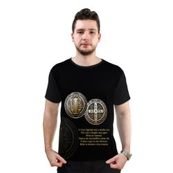 Camiseta-Medalha de São Bento.GCA772 - GCA772 - Face de Cristo | Moda Cristã