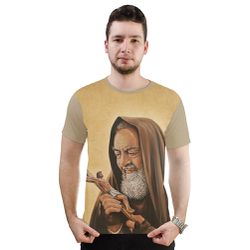 Camiseta-Padre Pio.GCA683 - GCA683 - Face de Cristo | Moda Cristã