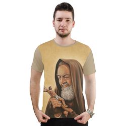 Camiseta-Padre Pio.GCA683 - GCA683 - Face de Cristo | Moda Cristã