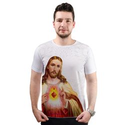 Camiseta-Sagrado Coração de Jesus.GCA771 - GCA771 - Face de Cristo | Moda Cristã