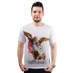 Camiseta-São Miguel Arcanjo.GCA640 - GCA640 - Face de Cristo | Moda Cristã