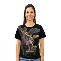 Camiseta-São Miguel Arcanjo.GCA670 - GCA670F - Face de Cristo | Moda Cristã