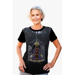 Camiseta-Nossa Senhora Aparecida.GCA957 Preta Preta - GCA957 - Face de Cristo | Moda Cristã