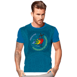 Camiseta Unissex Peregrinos Da Esperança Jubileu 2025 Azul Petroleo Azul Petroleo - GCA1456 - Face de Cristo | Moda Cristã