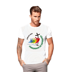 Camiseta Unissex Peregrinos Da Esperança Jubileu 2025 Catolica Branca - GCA1455 - Face de Cristo | Moda Cristã