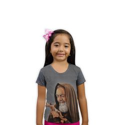 Camiseta Infantil-Padre Pio.GCI633 - GCI633 - Face de Cristo | Moda Cristã