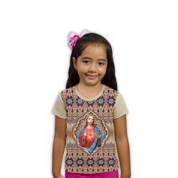 Camiseta Infantil-Sagrado Coração De Jesus.GCI230 - GCI230 - Face de Cristo | Moda Cristã