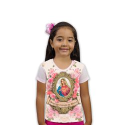 Camiseta Infantil- Sagrado Coração De Maria.GCI189 - GCI189 - Face de Cristo | Moda Cristã