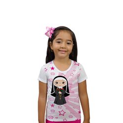 Camiseta Infantil- Santa Rita.GCI1152 - GCI1152 - Face de Cristo | Moda Cristã