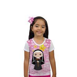 Camiseta Infantil- Santa Rita.GCI1216 - GCI1216 - Face de Cristo | Moda Cristã