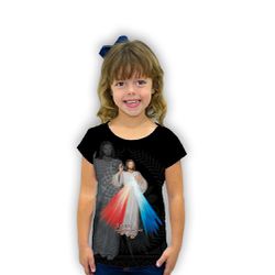 Baby Look Infantil-Jesus Misericordioso.BLI378 - BLI378 - Face de Cristo | Moda Cristã