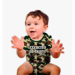 Body Bebe Exercito de Cristo. BMC1035 Militar - BMC1035 - Face de Cristo | Moda Cristã