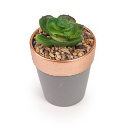 VASO PLANTA ARTIFICIAL CINZA - Fechacom