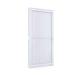 PORTA AÇO BRANCA 215X100CM GIRO ESQUERDO CALHA - Fechacom