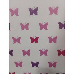 PAPEL DE PAREDE FOFURA BABY FF4056 BORBOLETAS ROSA... - Fechacom