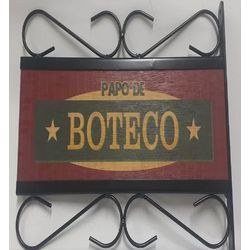 PLACA ARAMADA RET. BOTECO C/ SUP 30X10CM - Fechacom