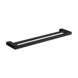 Toalheiro Duplo Manna 25x15 - 600mm Preto - Fechacom