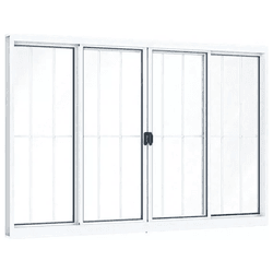 JANELA ALUMÍNIO BRANCA 100x150 COM GRADE - Fechacom