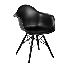 CADEIRA EAMES CONCHA PP PRETO DSW-INJ - Fechacom