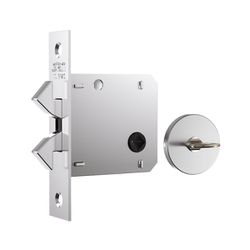 FECHADURA WC 1006S ROSETA INOX REDONDA DE CORRER - Fechacom