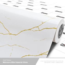 LAMINADO CONT VINIL 1,22 X 0,14MM GOLD PEDRAS MARM... - Fechacom