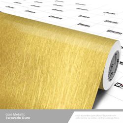 LAMINADO VINIL 1,22 X 0,14MM GOLD METALLIC ESCOVAD... - Fechacom