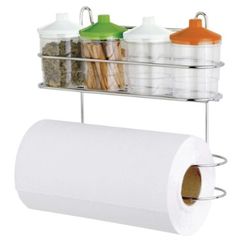 SUPORTE C/4 POTES E PORTA ROLOS CROMADO - Fechacom