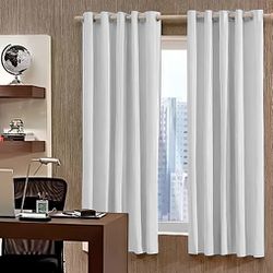 CORTINA CORTA LUZ 2,60X1,70M ILHOS BRANCO/CINZA - Fechacom