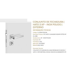 FECHADURA EXT INOX ROS HATO 2 NX IXP 55MM IM - Fechacom