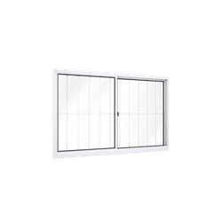 JANELA ALUMÍNIO BRANCA 100x100 COM GRADE - Fechacom