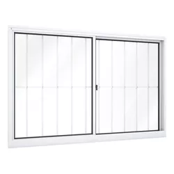 JANELA ALUMÍNIO BRANCA 100X120 C/GRADE 2 FOLHAS - Fechacom