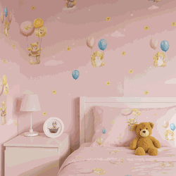 PAPEL DE PAREDE URSINHO BALOEIRO ROSA 10M - Fechacom