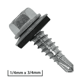 PARAFUSO AUTO BROCANTE SEXTAVADO 1/4X3/4 COM VEDAÇ... - FEDERZONI CASA & CONSTRUÇÃO