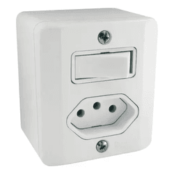 CX ILUMI INT S 6A C/TOM 2P+T 10A 250V BOX - FEDERZONI CASA & CONSTRUÇÃO