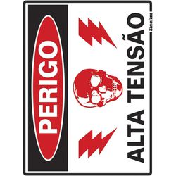 PLACA 15X20 PERIGO ALTA TENSÃO 220BE - FEDERZONI CASA & CONSTRUÇÃO