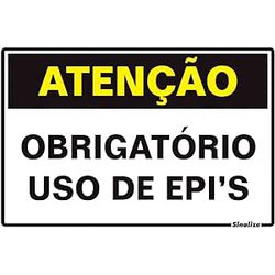PLACA 20X30 ATENCAO OBRIGATORIO O USO DE EPIS 250B - FEDERZONI CASA & CONSTRUÇÃO