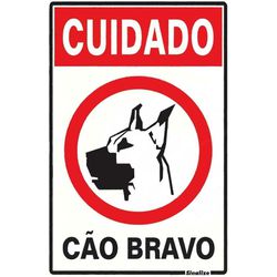PLACA 20X30 CUIDADO CÃO BRAVO 250AH - FEDERZONI CASA & CONSTRUÇÃO