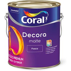 TINTA ACRILICA CORAL DECORA MATE 3,6 LT BRANCO - FEDERZONI CASA & CONSTRUÇÃO
