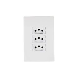 TOMADA ILUMI I9 2P+T 3TOMADA 10A MONOB C/P 94123 - FEDERZONI CASA & CONSTRUÇÃO