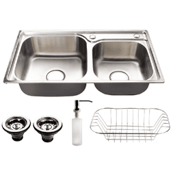 CUBA DUPLA PARA COZINHA GOURMET INOX COM ACESSORIO... - FEDERZONI CASA & CONSTRUÇÃO