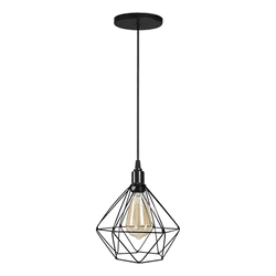 PENDENTE ARAMADO PRETO 1 LAMP TOLEDOS - FEDERZONI CASA & CONSTRUÇÃO